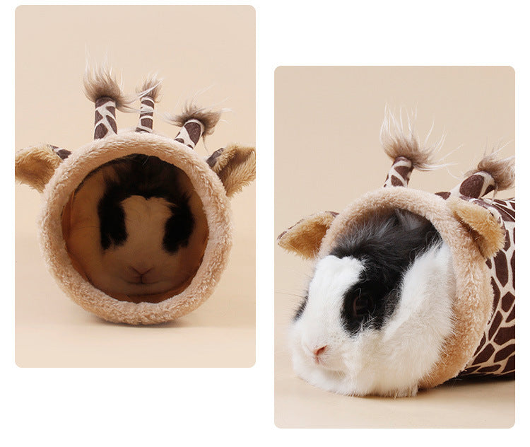 Giraffe Shape Hideout Tunnel and House for Small Pets