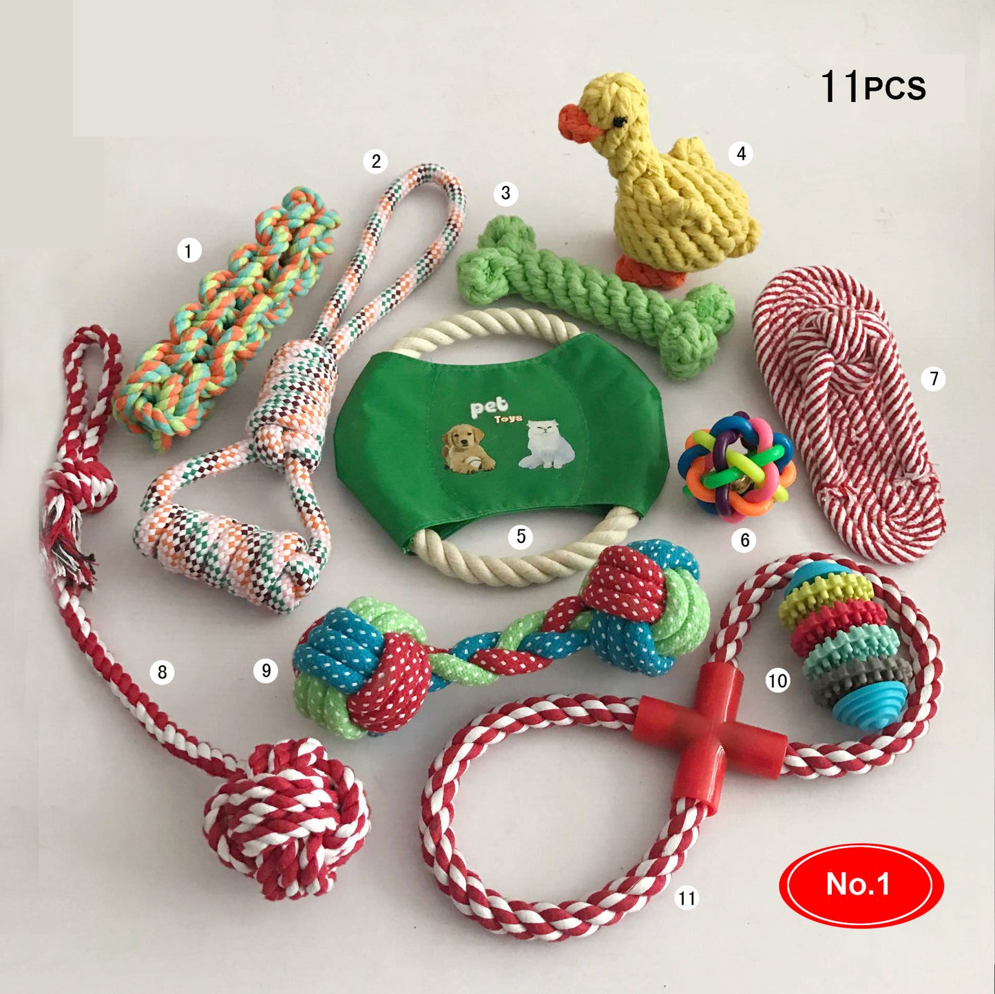 Durable Braided Rope Toys Dog and Puppy Gift Set