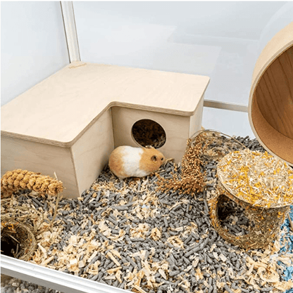 Wooden Hamster Multi-Room Cage