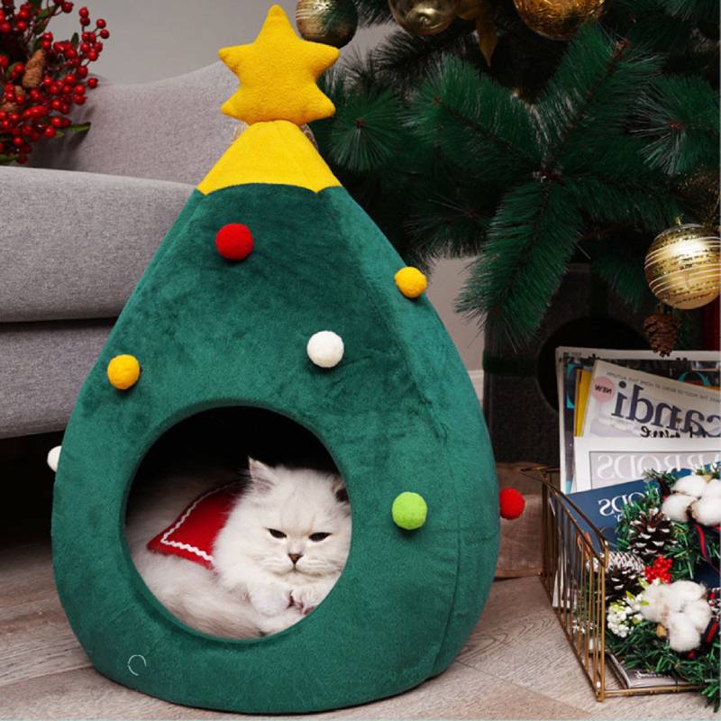 Christmas Tree Cat Bed Nest