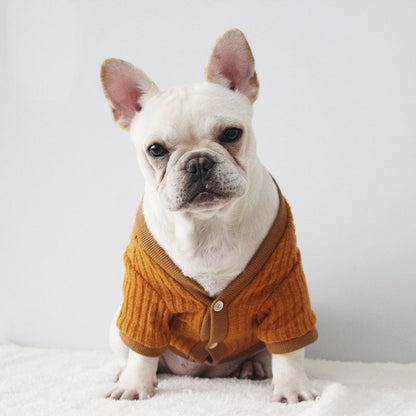 French Bulldog Sweater Summer Dog Clothes for Small Dogs Chihuahua Cardigan Outfit Cotton Coat for Pug Dog Pet Jacket Apparel