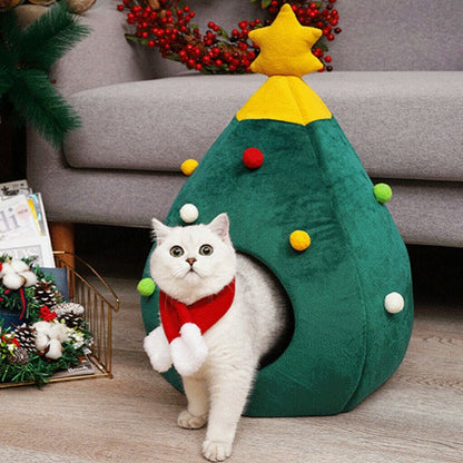 Christmas Tree Cat Bed Nest