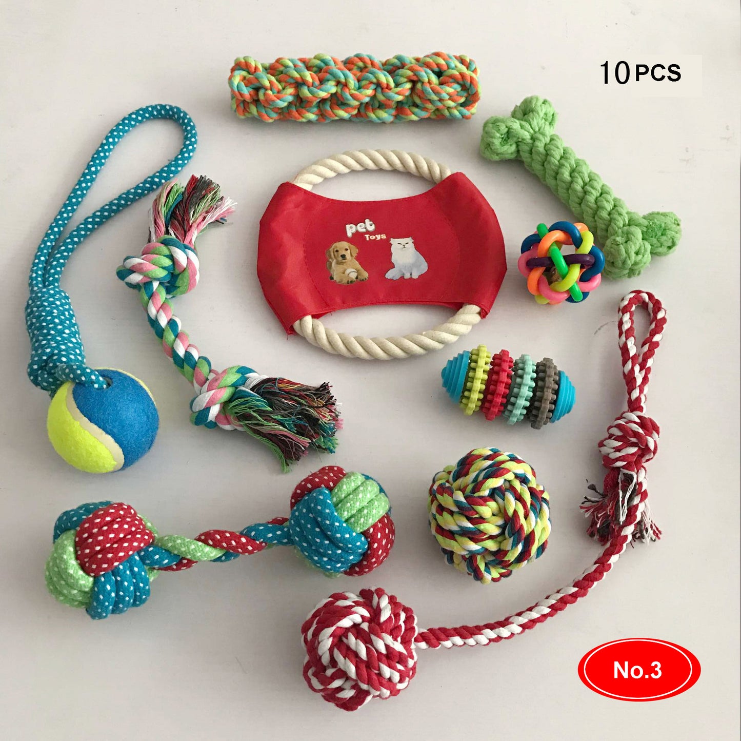 Durable Braided Rope Toys Dog and Puppy Gift Set