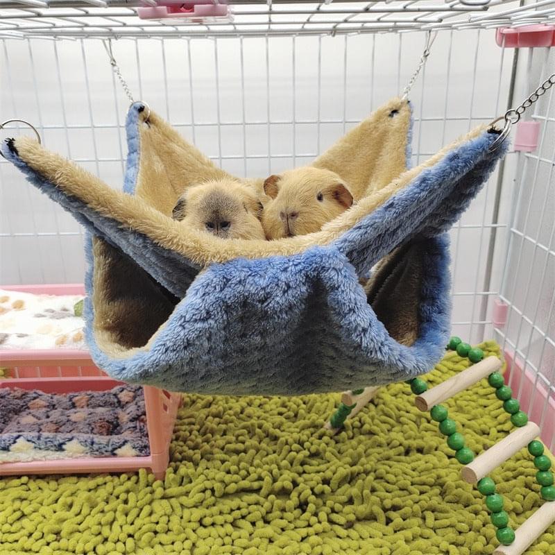 Ultra-Comfy Fleece Hammock for Small Pets Cage Space