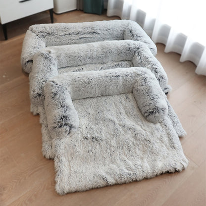 Cozy Zippered Dog Bed with Removable Velvet Cover