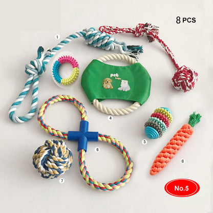 Durable Braided Rope Toys Dog and Puppy Gift Set