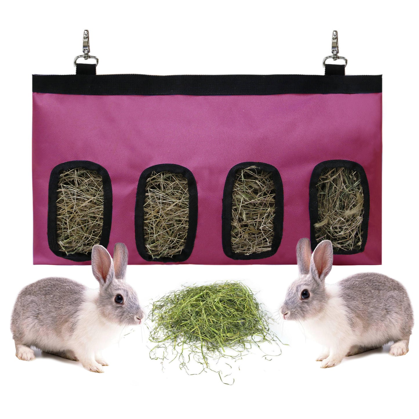 Reusable Multi-Window Hay Catch for Rabbits