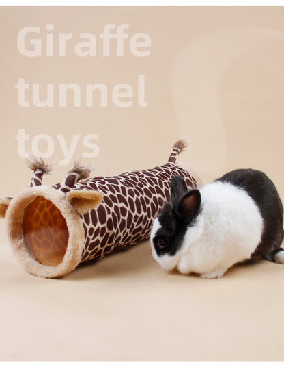 Giraffe Shape Hideout Tunnel and House for Small Pets