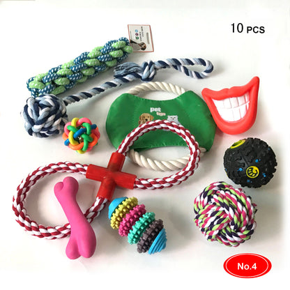 Durable Braided Rope Toys Dog and Puppy Gift Set