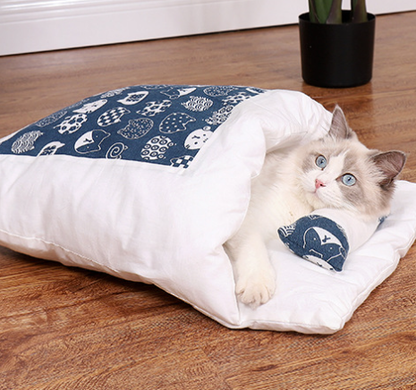 Cozy Foldable Pet Nest Bed for Winter