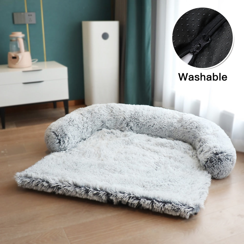 Cozy Zippered Dog Bed with Removable Velvet Cover