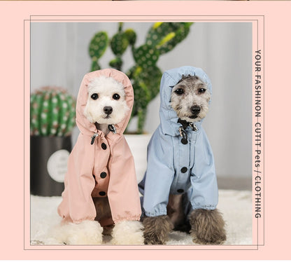 Impermeable Perro Dog Clothes Jacket Waterproof Mesh Breathable Sweat-Absorbent Reflective Dog Raincoat Coat Roupa Puppy Abrigo