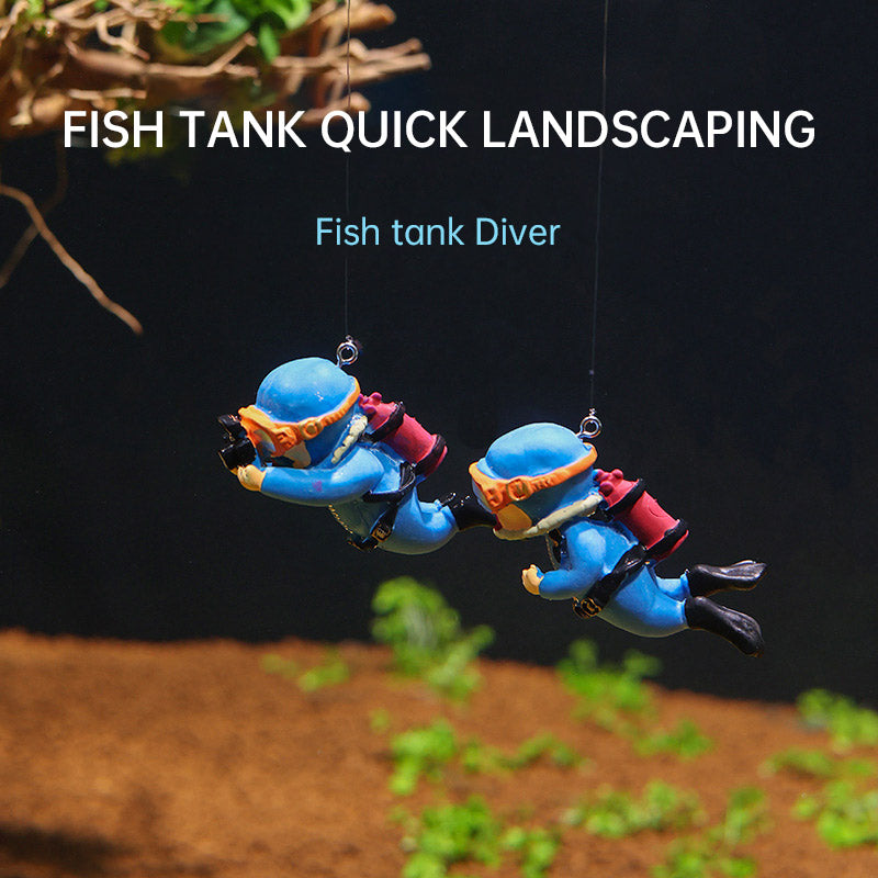 Fish Tank Aquarium Landscaping Decorations Floating Diver