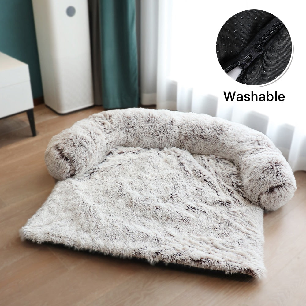 Cozy Zippered Dog Bed with Removable Velvet Cover