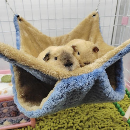 Ultra-Comfy Fleece Hammock for Small Pets Cage Space