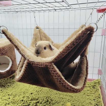 Ultra-Comfy Fleece Hammock for Small Pets Cage Space