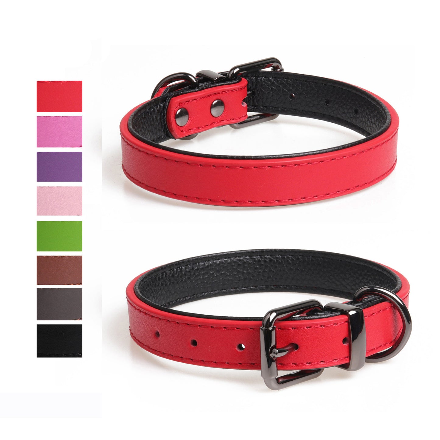 Double Layered Leather Pet Collar