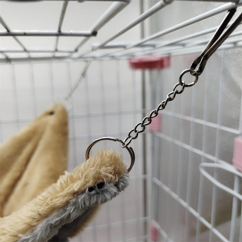 Ultra-Comfy Fleece Hammock for Small Pets Cage Space