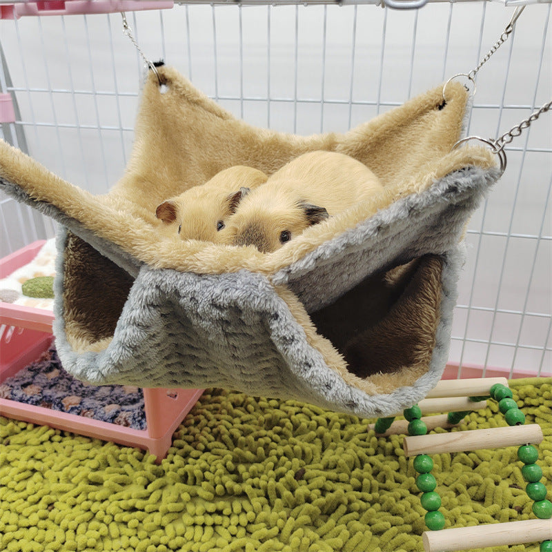 Ultra-Comfy Fleece Hammock for Small Pets Cage Space