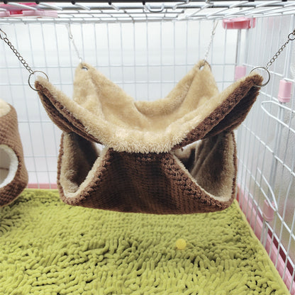 Ultra-Comfy Fleece Hammock for Small Pets Cage Space