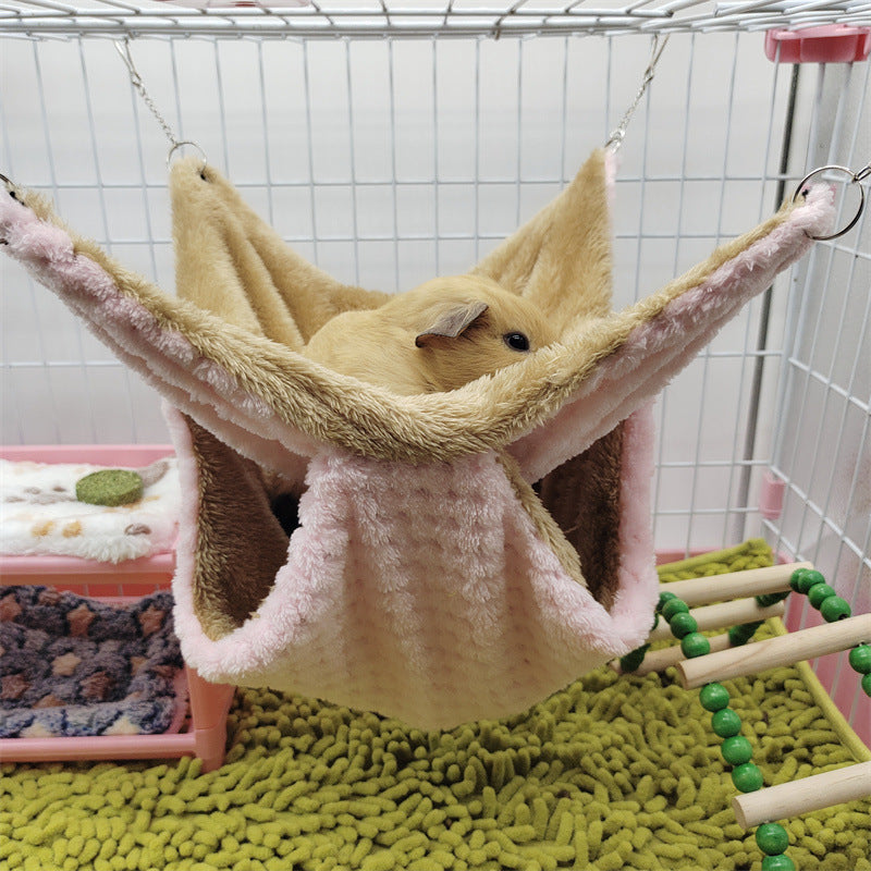 Ultra-Comfy Fleece Hammock for Small Pets Cage Space