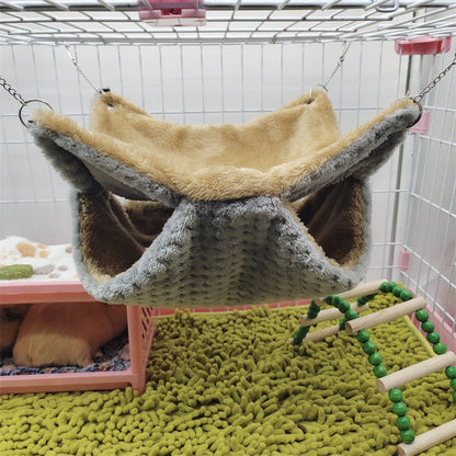 Ultra-Comfy Fleece Hammock for Small Pets Cage Space