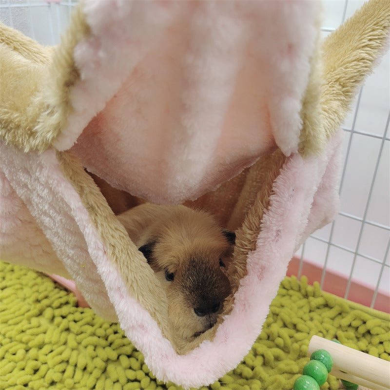 Ultra-Comfy Fleece Hammock for Small Pets Cage Space