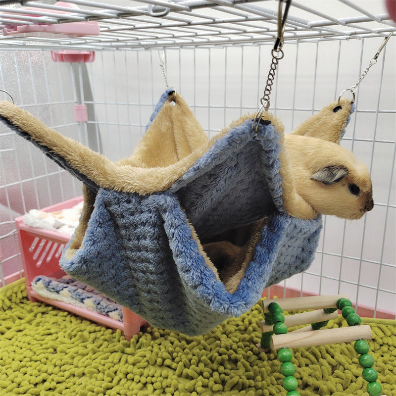 Ultra-Comfy Fleece Hammock for Small Pets Cage Space