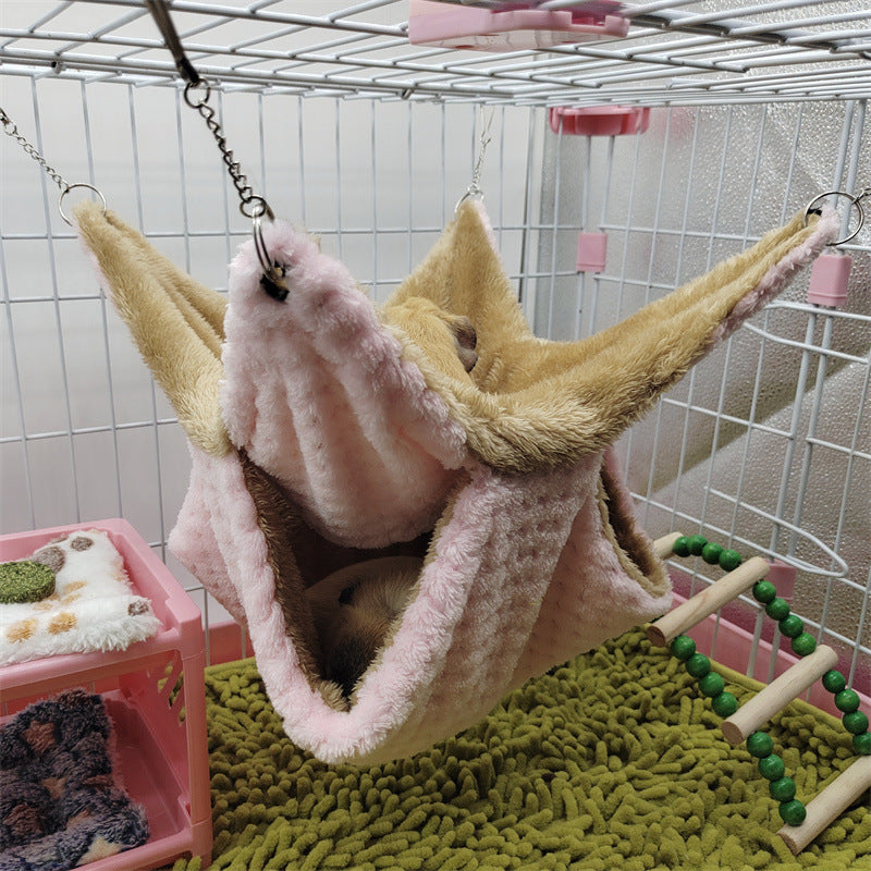 Ultra-Comfy Fleece Hammock for Small Pets Cage Space