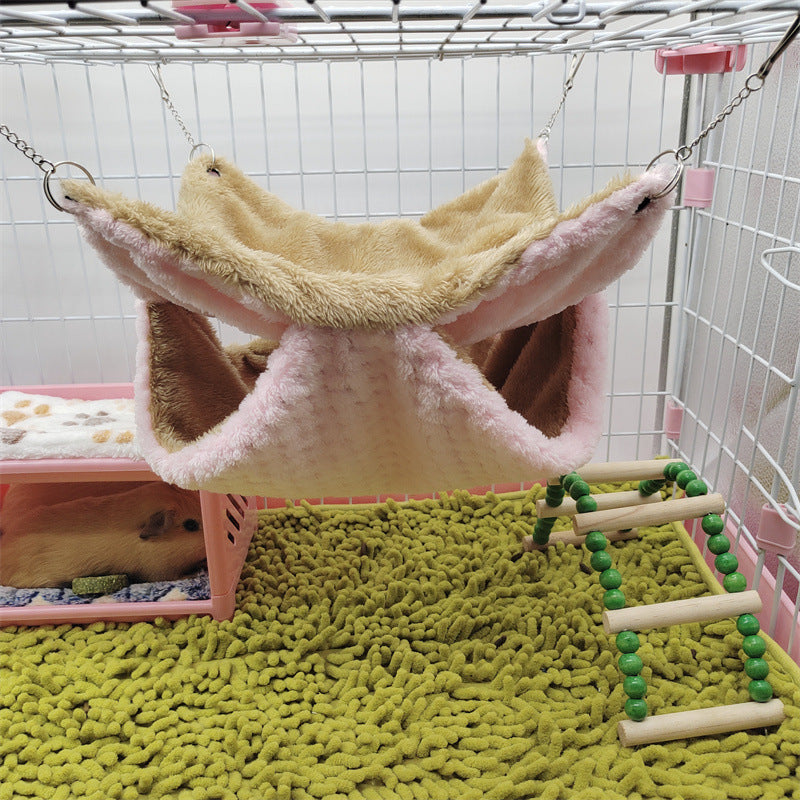 Ultra-Comfy Fleece Hammock for Small Pets Cage Space