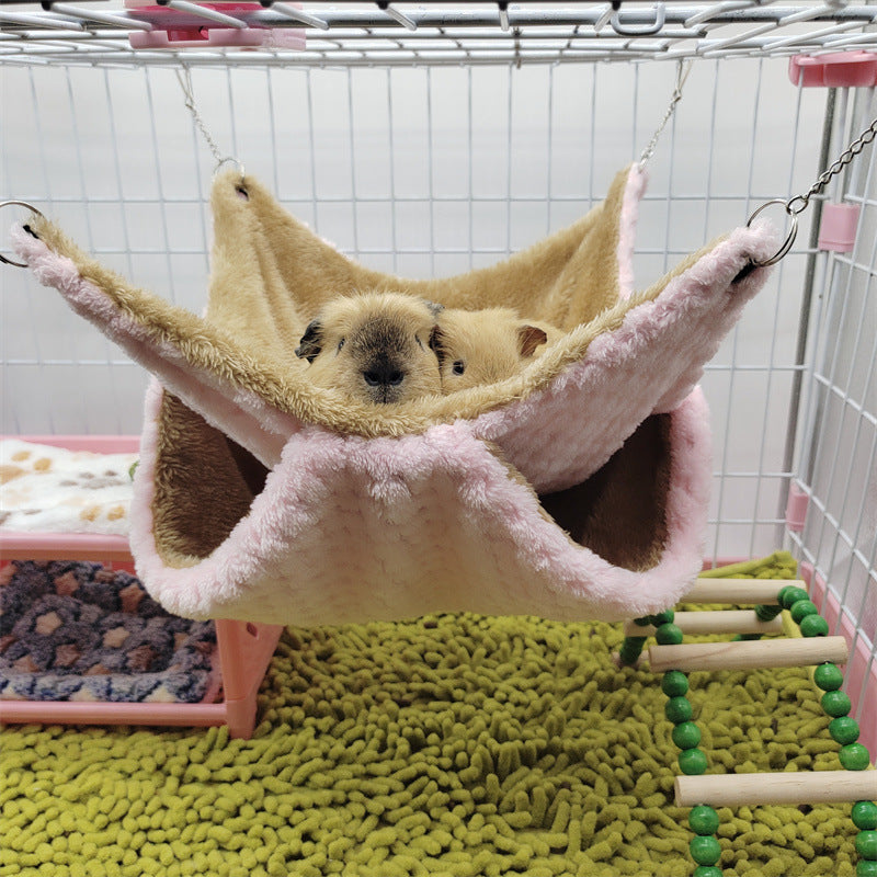 Ultra-Comfy Fleece Hammock for Small Pets Cage Space