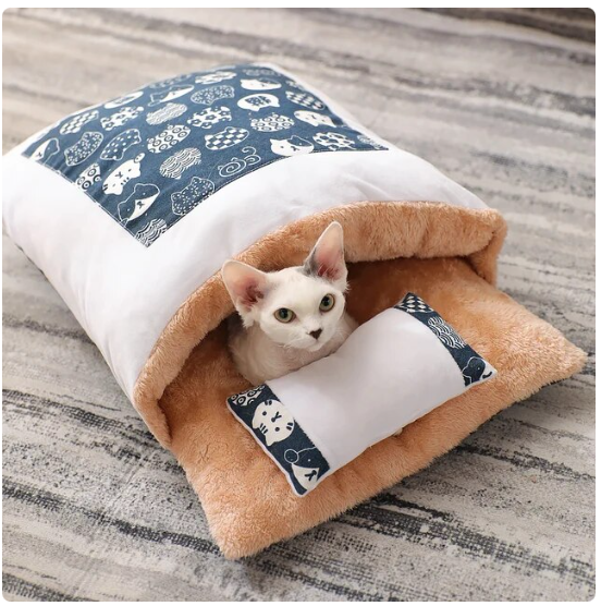 Cozy Foldable Pet Nest Bed for Winter