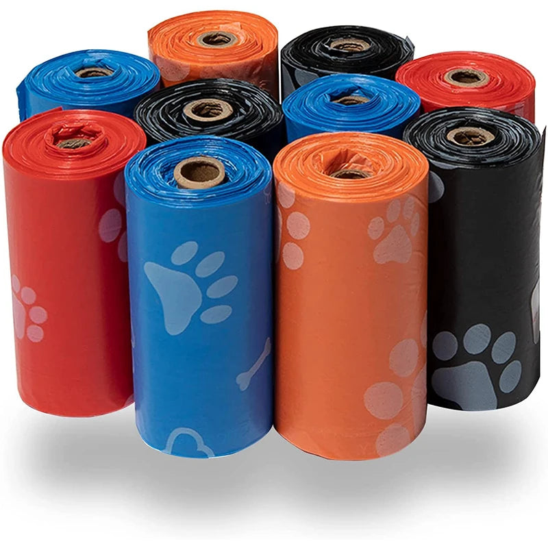 Mixed Color Biodegradable Pet Supply Litter Bag, 10 Rolls