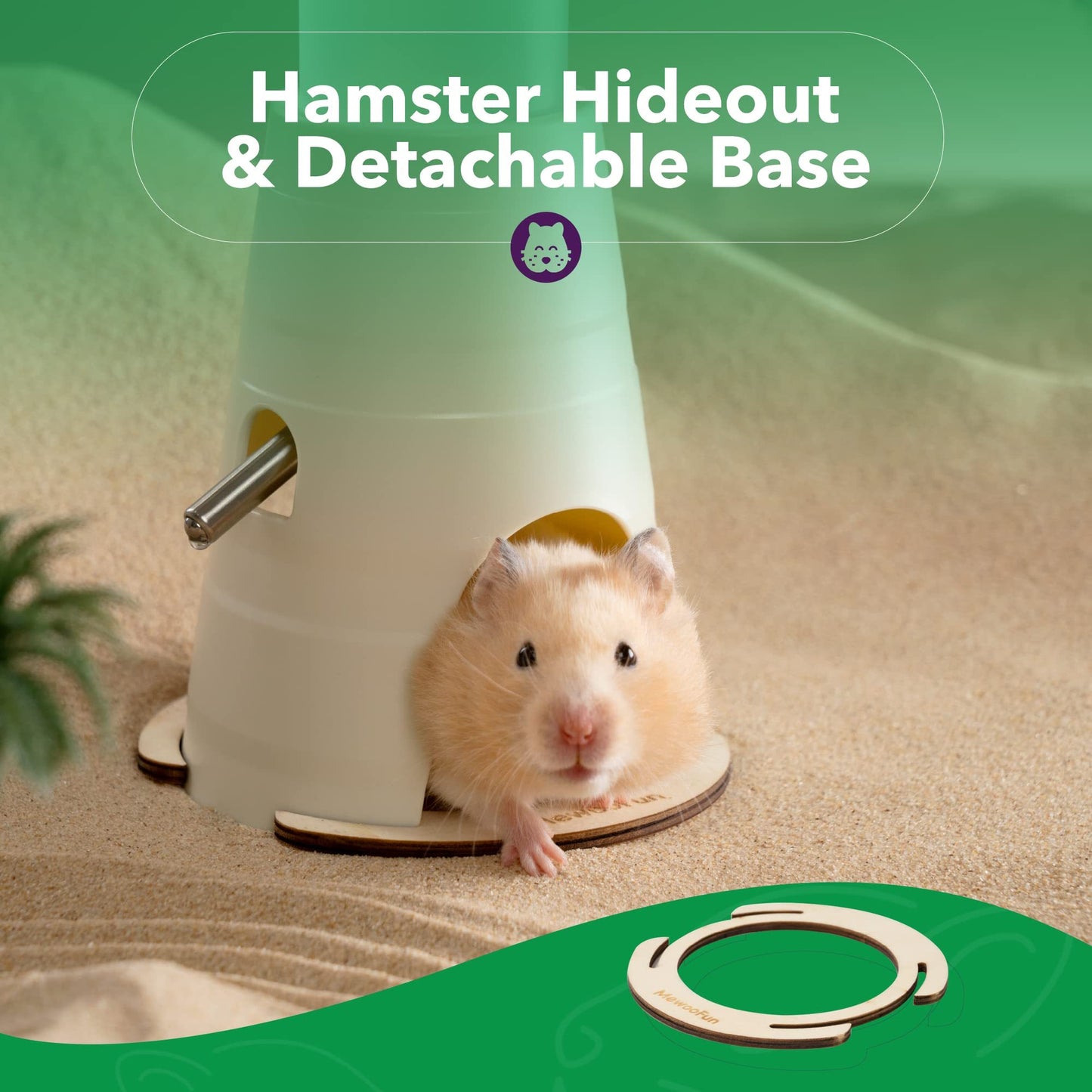 Hamster Water Bottle Stand Hideout 150ml Drip-Proof Drinking Station Gerbil Habitat Accessories