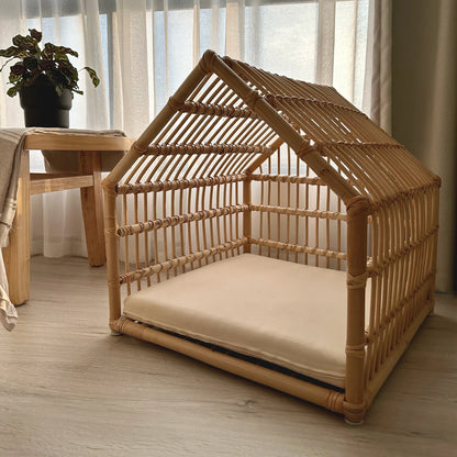 Boho Rattan Woven Pet Nest for Small Pets