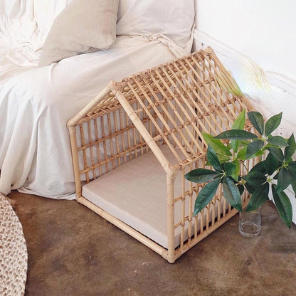 Boho Rattan Woven Pet Nest for Small Pets