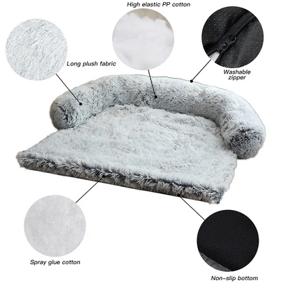 Cozy Zippered Dog Bed with Removable Velvet Cover