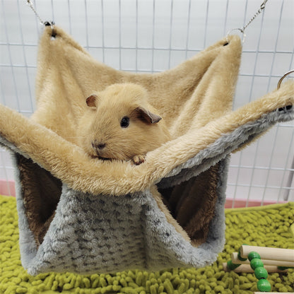 Ultra-Comfy Fleece Hammock for Small Pets Cage Space