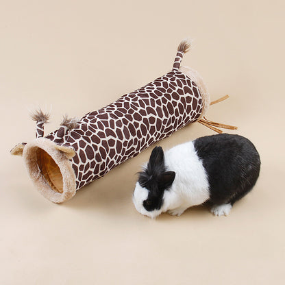 Giraffe Shape Hideout Tunnel and House for Small Pets