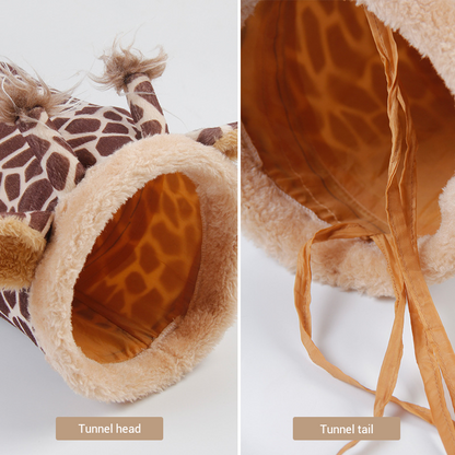 Giraffe Shape Hideout Tunnel and House for Small Pets