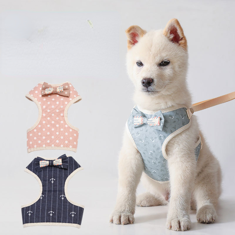 Classy Bowknot Pet Chest Vest with Matching Leash