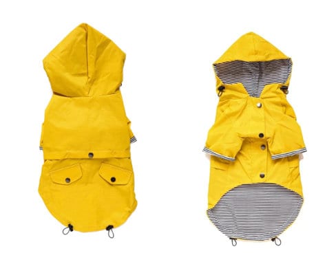 Pretty Yellow Dog Raincoat - Pet Clothes, Rain Jacket with Hoodie, Pocket Adjustable Fit, For Small Medium Large Dogs, Modern and Stylish