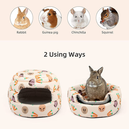 Winter Warm Bunny Guinea Pig Cotton Bed Nest, Foldable Tent Bed & Warm Tunnel for Rabbit, Chinchilla, Bunny Other Small Animals Bed